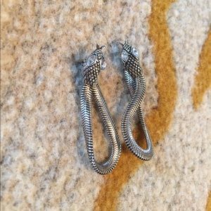 Silver snake earings